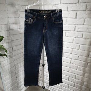 Carrem Miss Carrell Ladies Size 27 Dark Wash Straight Legs Blue Jeans